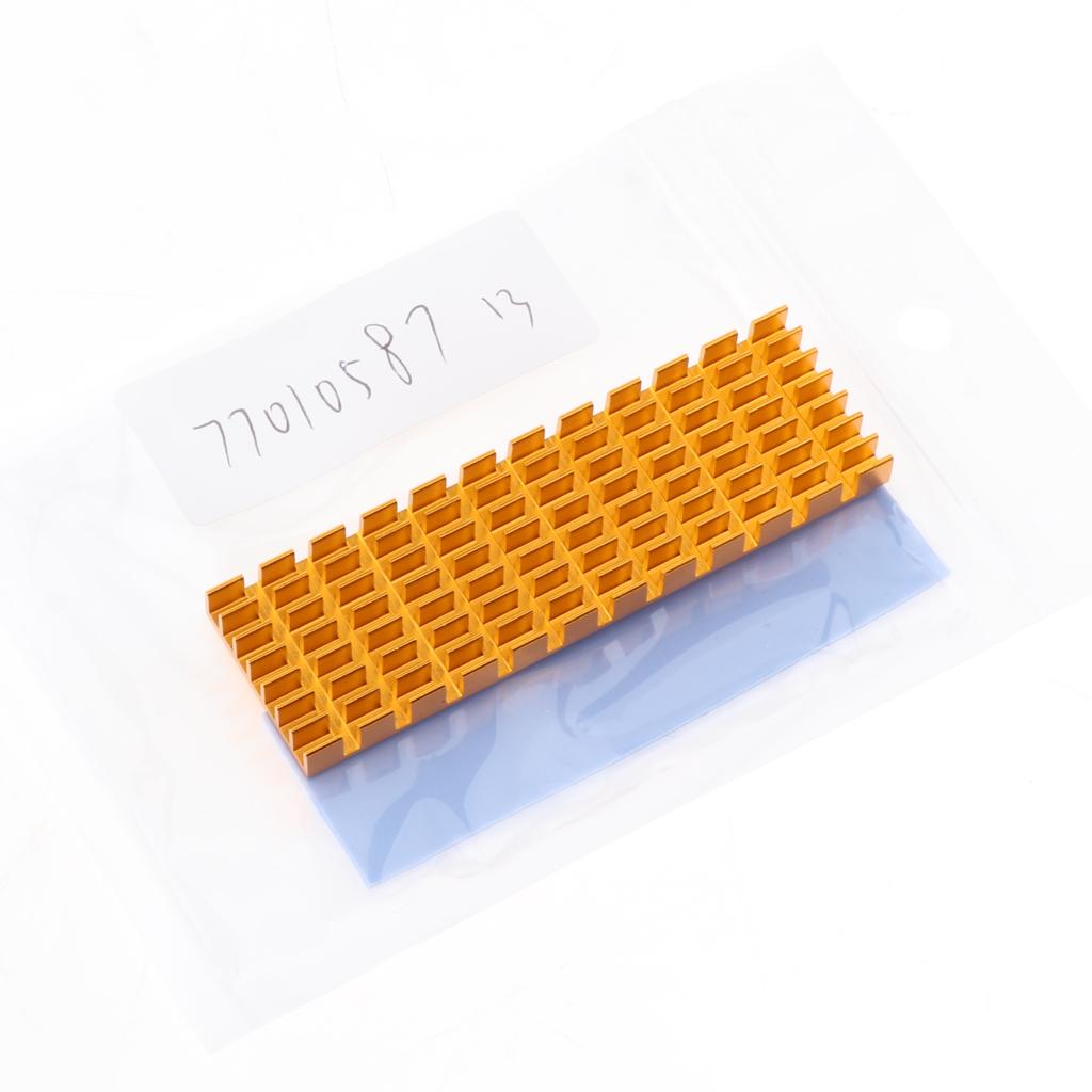 Aluminum M.2 2280 SSD Cooling Kit Heatsink Cooler with Thermal Pad - Golden