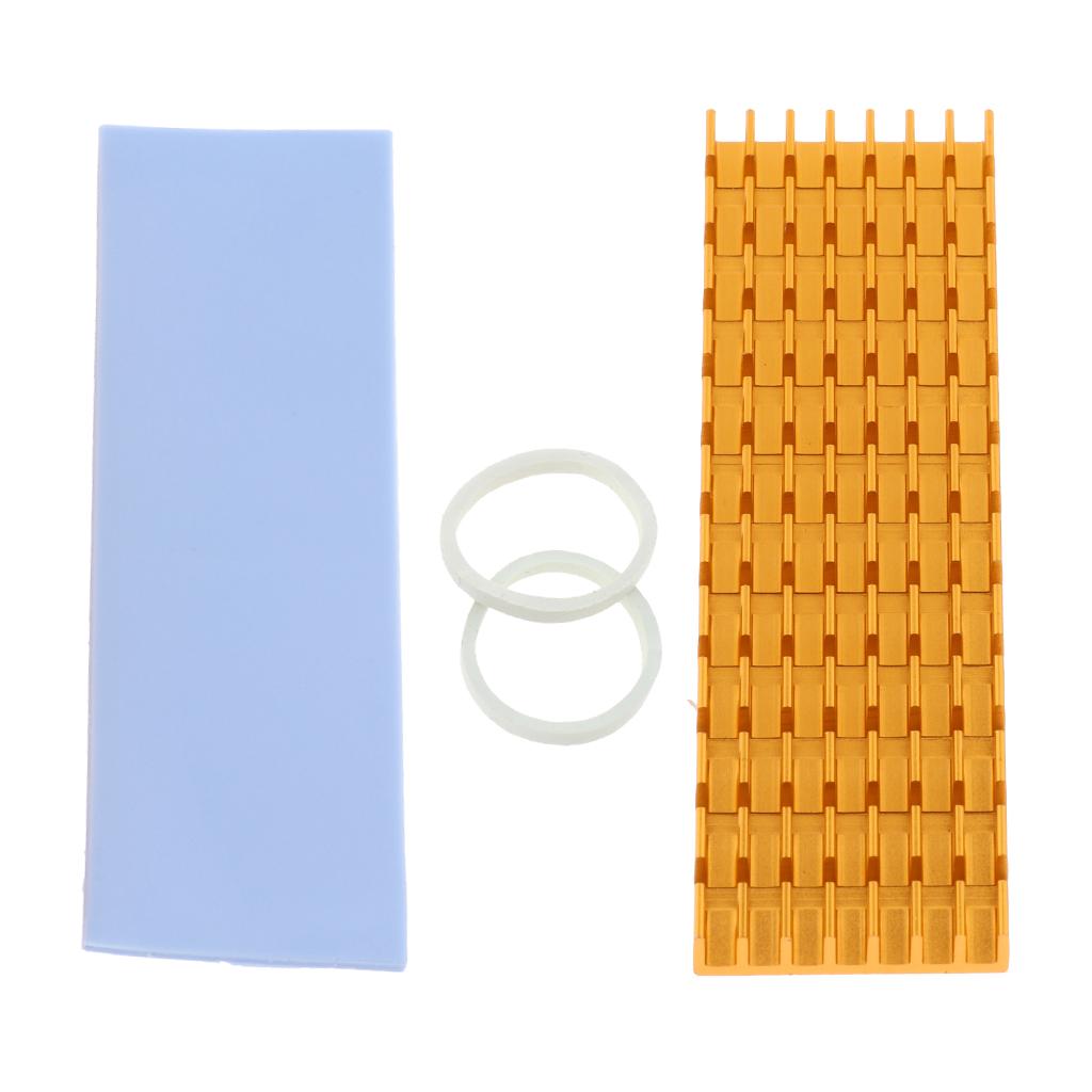 Aluminum M.2 2280 SSD Cooling Kit Heatsink Cooler with Thermal Pad - Golden