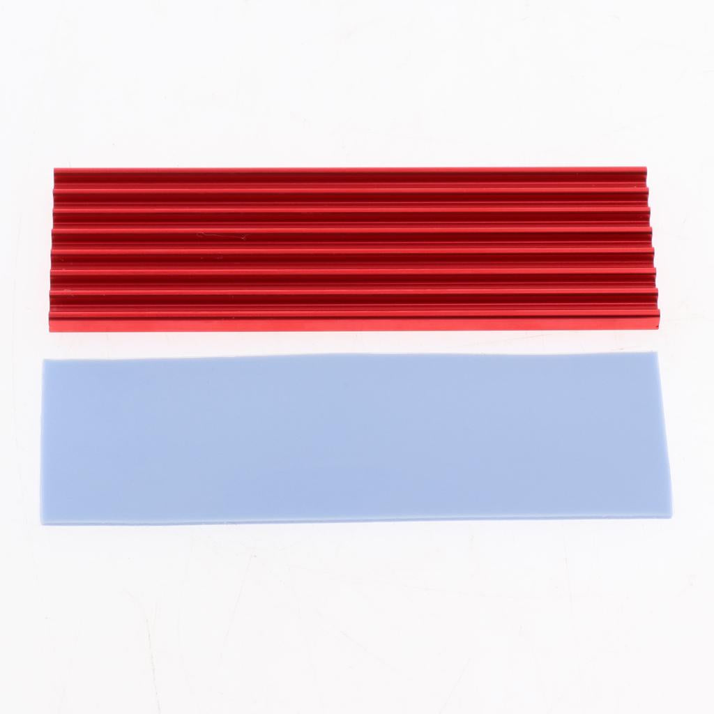 M.2 2280 NVME SSD Solid State Drive Heat Sink Thermal Pad Cooling Set Red
