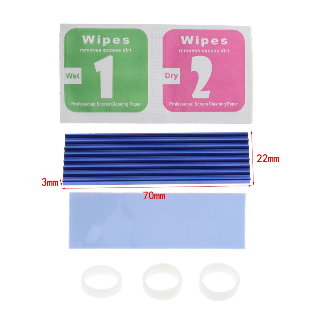 M.2 2280 NVME SSD Solid State Drive Heat Sink Thermal Pad Cooling Set Blue