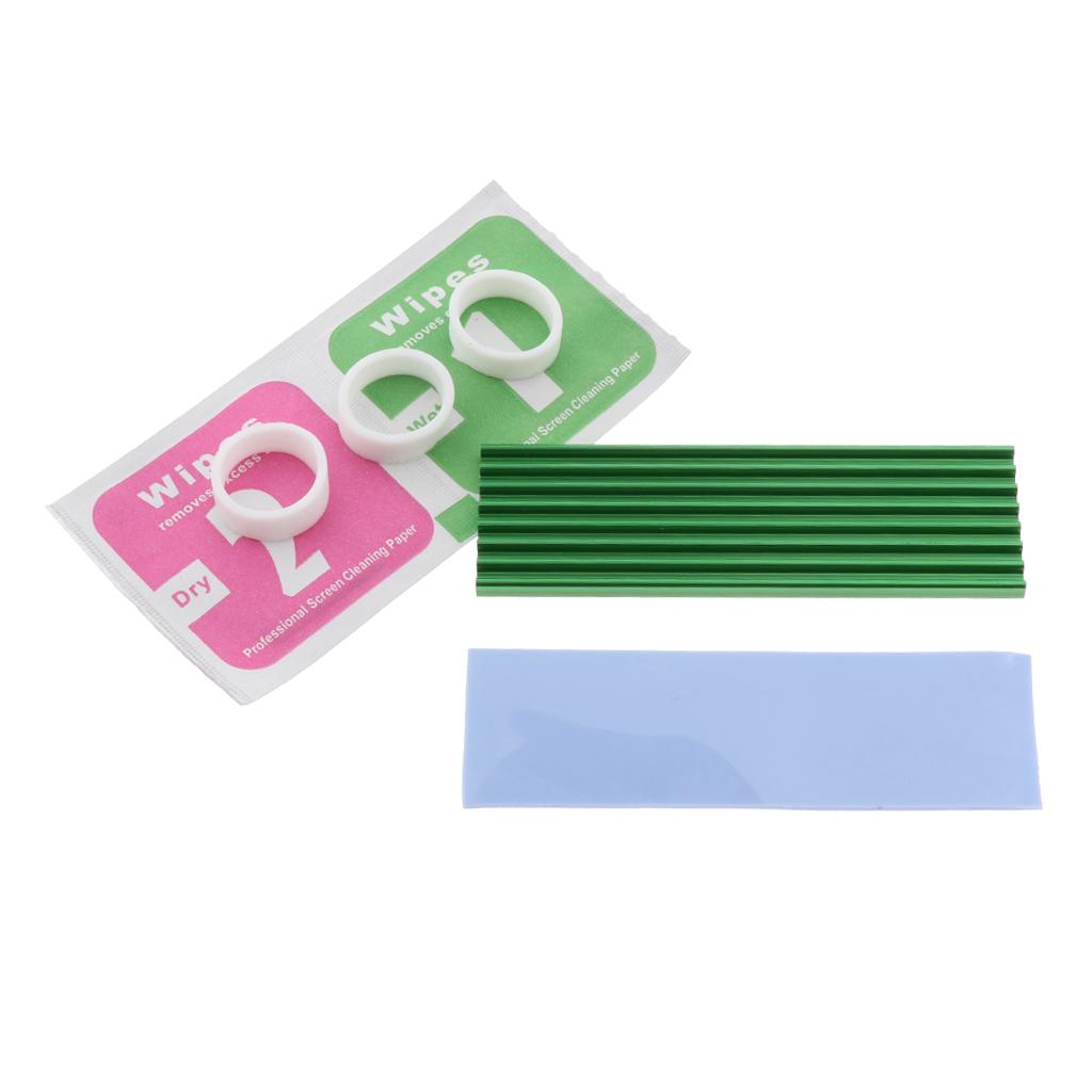 M.2 2280 NVME SSD Solid State Drive Heat Sink Thermal Pad Cooling Set Green