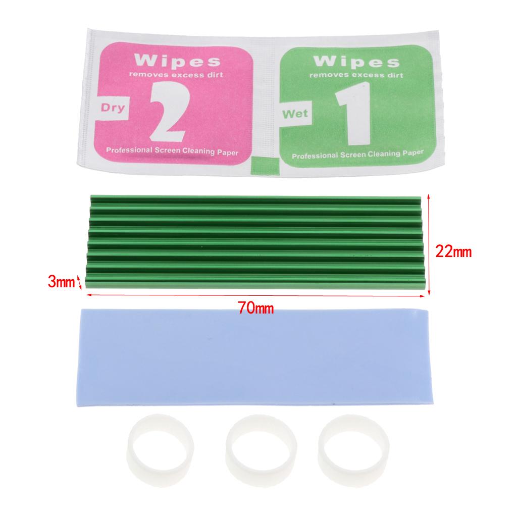 M.2 2280 NVME SSD Solid State Drive Heat Sink Thermal Pad Cooling Set Green