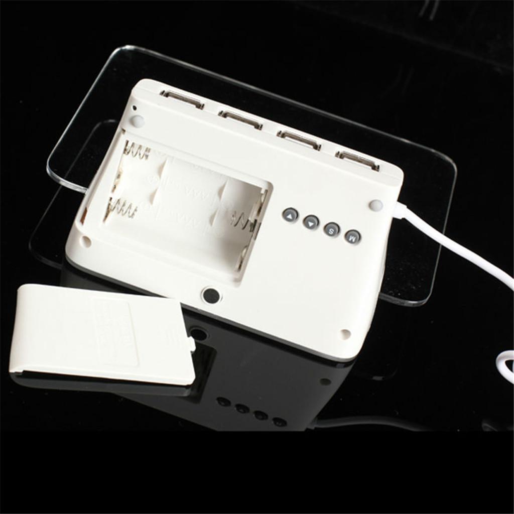 Alarm Clock Memo Board Creative with Highlighter, Wake Up and Remember with USB Hub MKC White + Blue