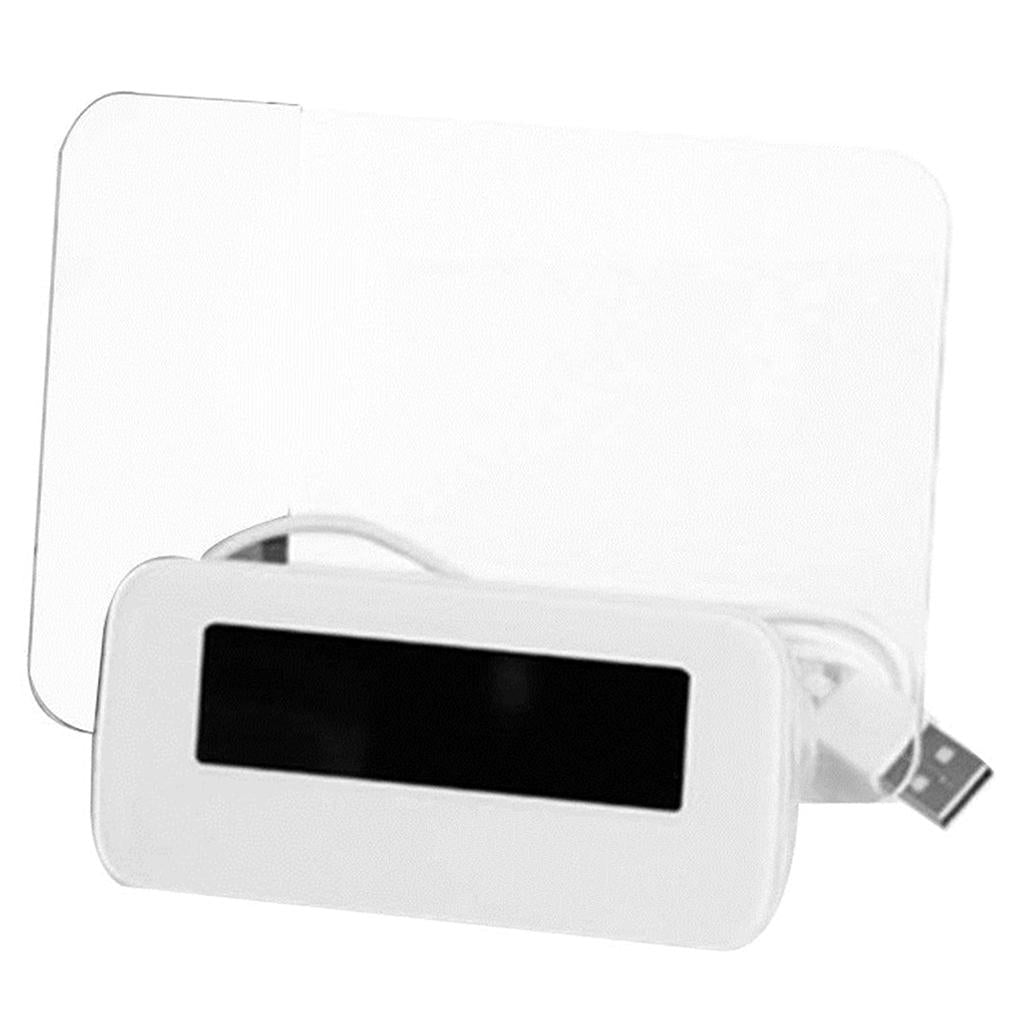 USB LED Digital Fluorescent Message Board Clock Alarm with Temperature Calendar Snooze Alarm and 16 Songs(MKA White + Blue)