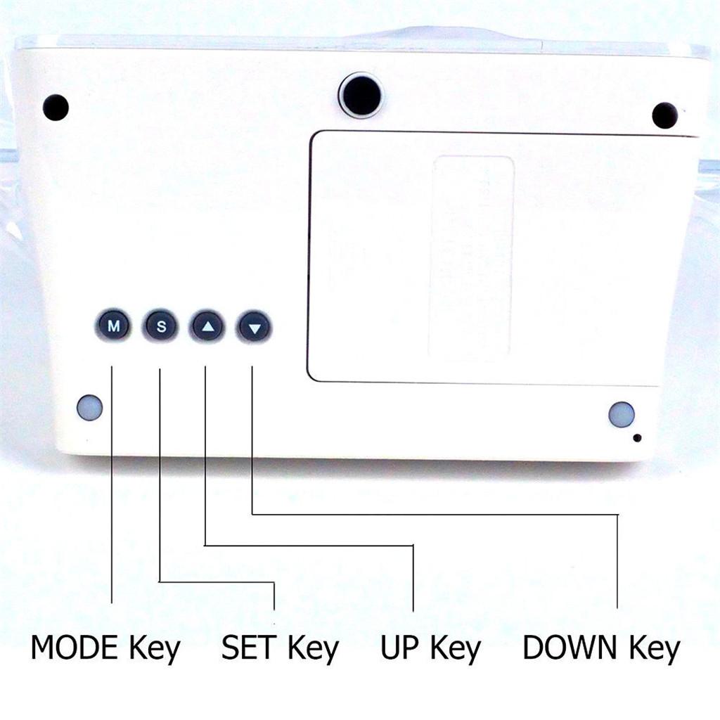 USB LED Digital Fluorescent Message Board Clock Alarm with Temperature Calendar Snooze Alarm and 16 Songs(MKA White + Blue)