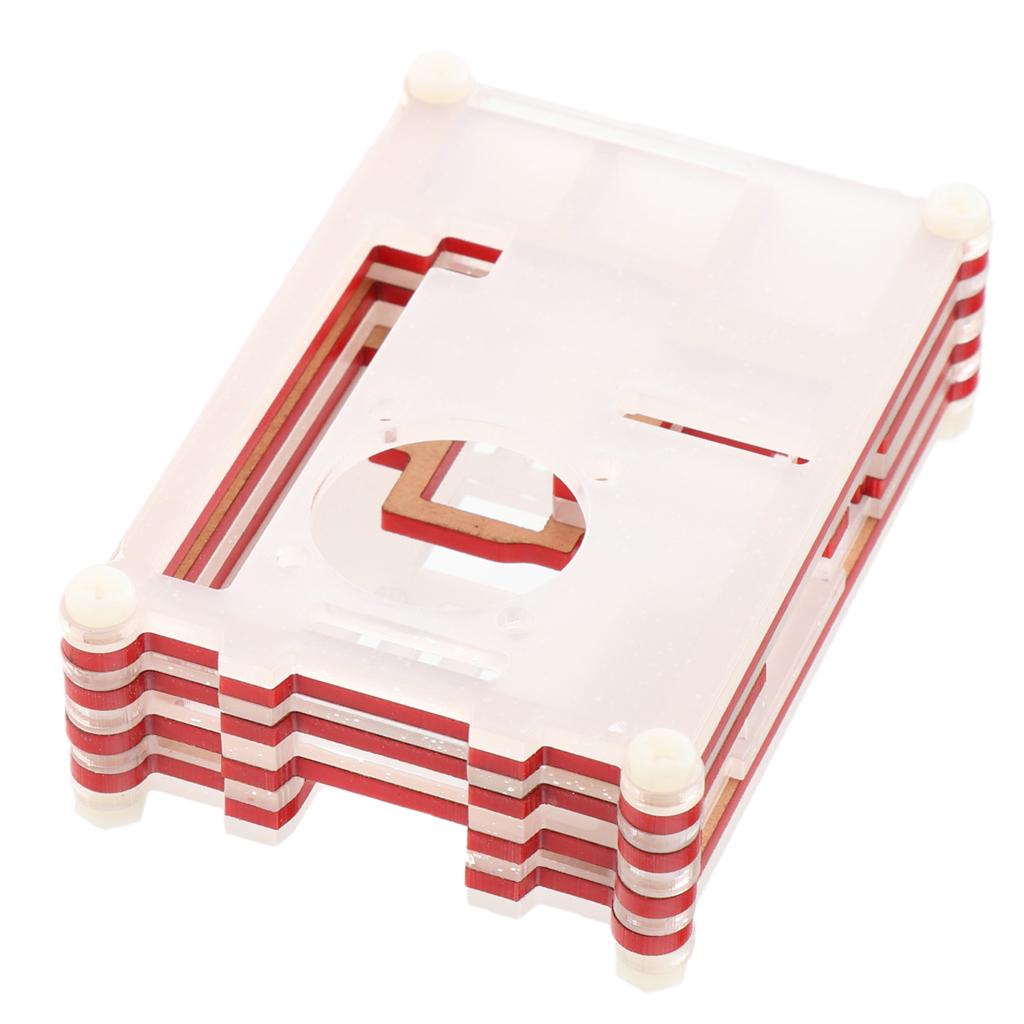 9 Layer Assembled Acrylic Housing Shell Case for Raspberry pi 2 3 3B+ Red