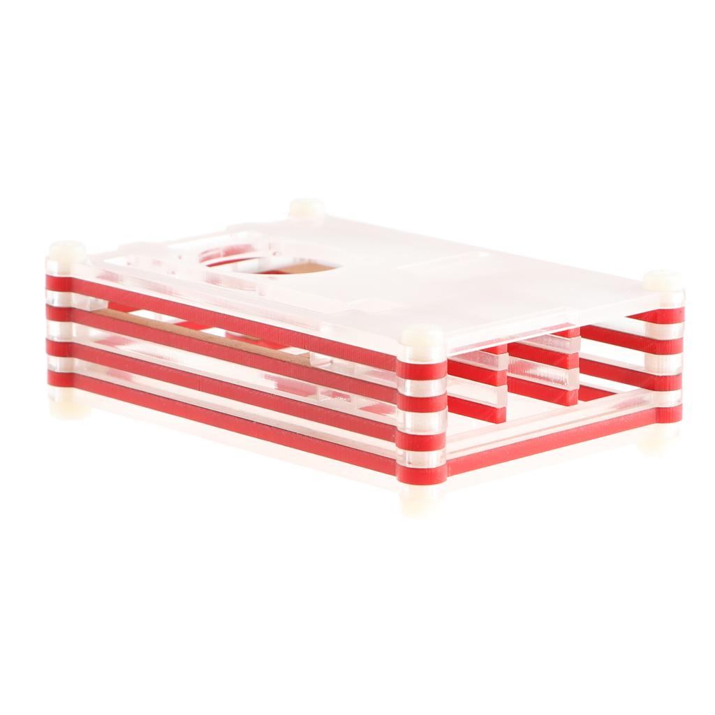 9 Layer Assembled Acrylic Housing Shell Case for Raspberry pi 2 3 3B+ Red