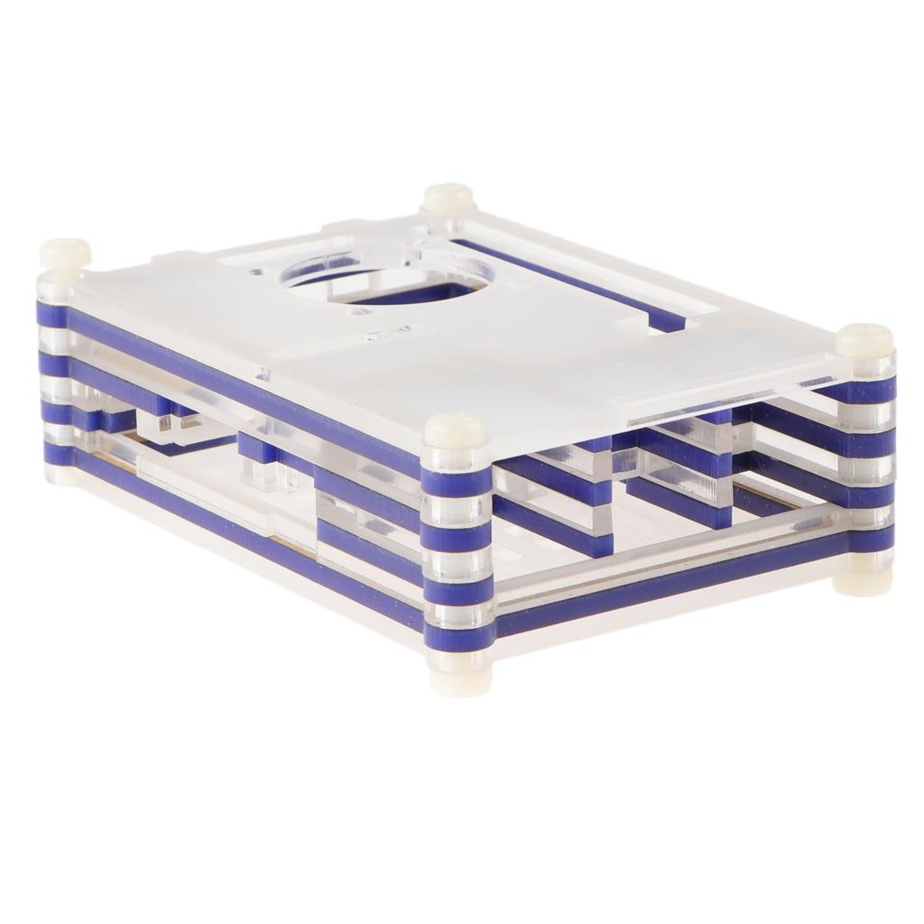 9 Layer Assembled Acrylic Housing Shell Case for Raspberry pi 2 3 3B+ Blue