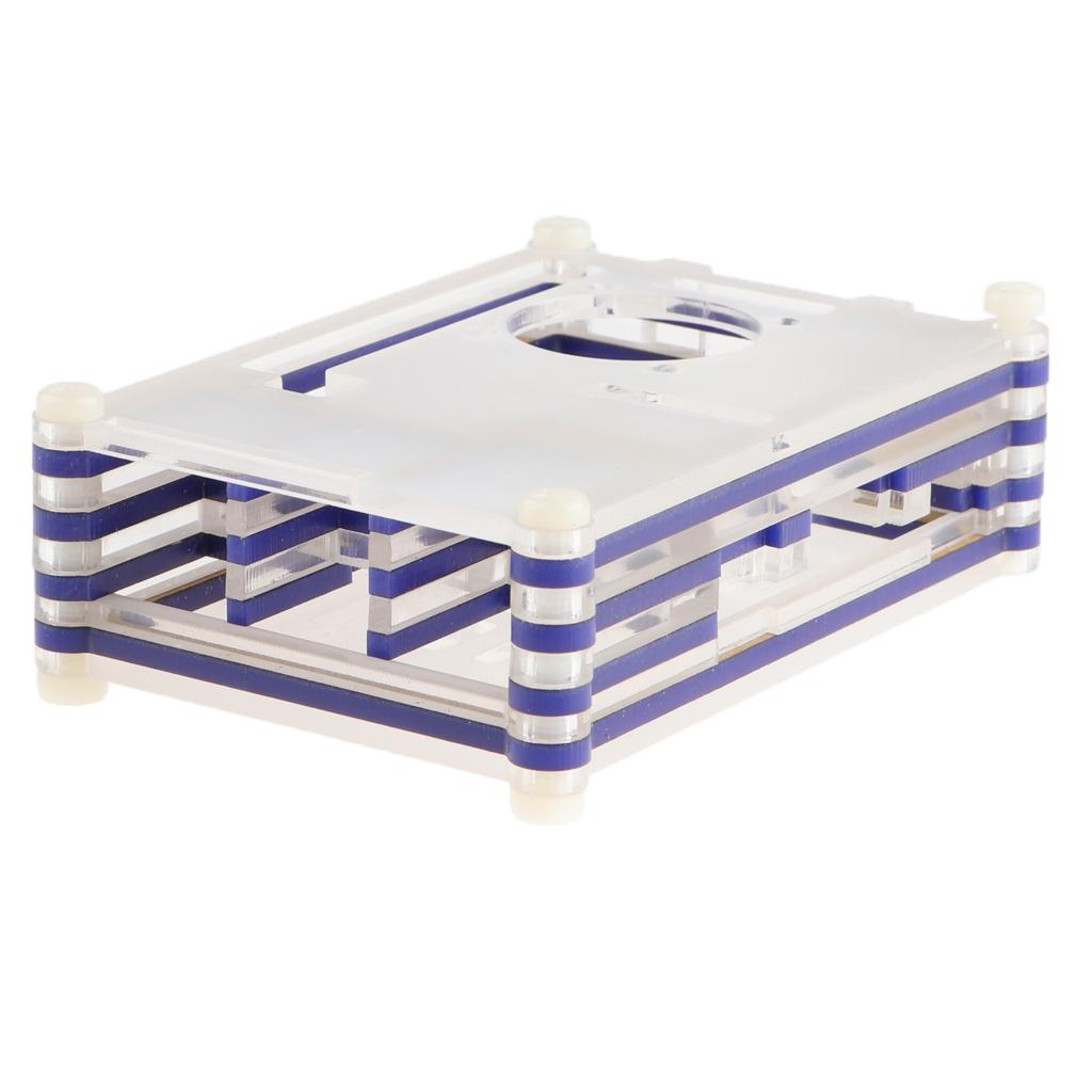 9 Layer Assembled Acrylic Housing Shell Case for Raspberry pi 2 3 3B+ Blue