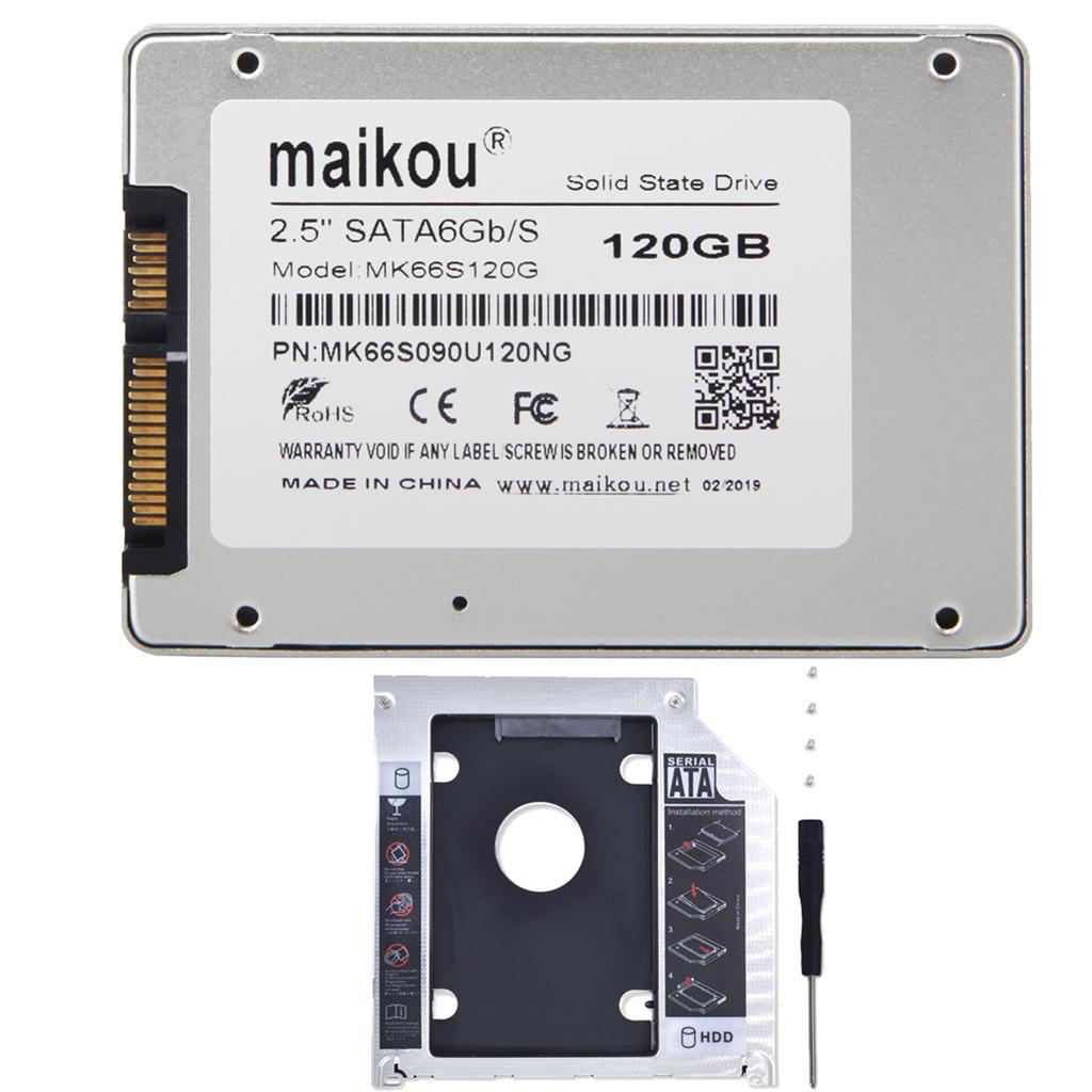 SSD 2.5" 120GB Hard Drive SATA3 for Laptop Desktop PC + 9.5mm Bracket Tray