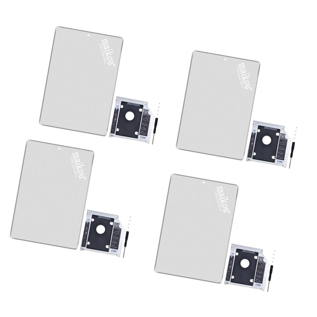 2.5inch SATA3.0 120GB SSD Solid State Drive for PC + HDD Caddy Tray Silver