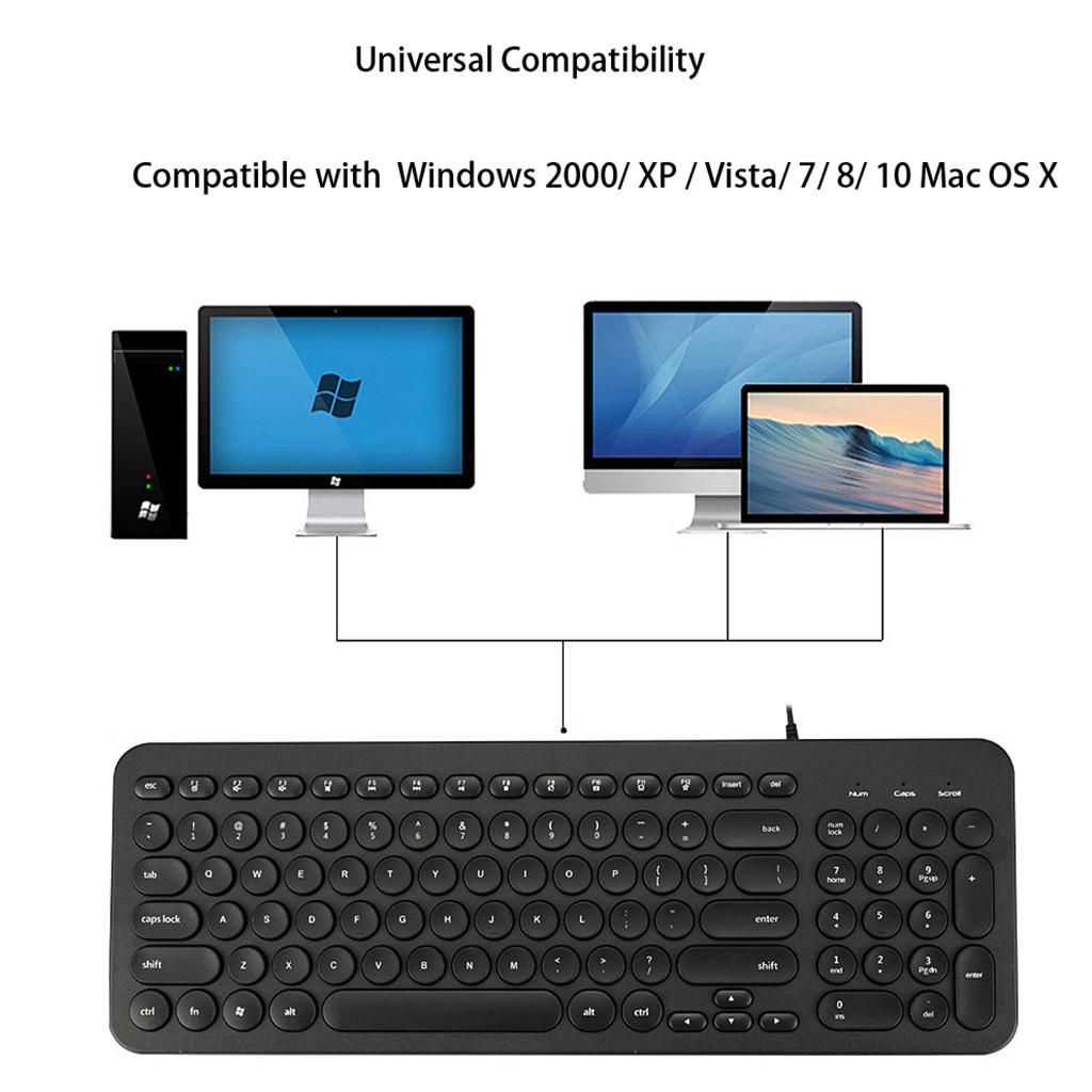 Ultra thin Keyboard Multimedia Wired USB 96 Keys Office Keyboard Black