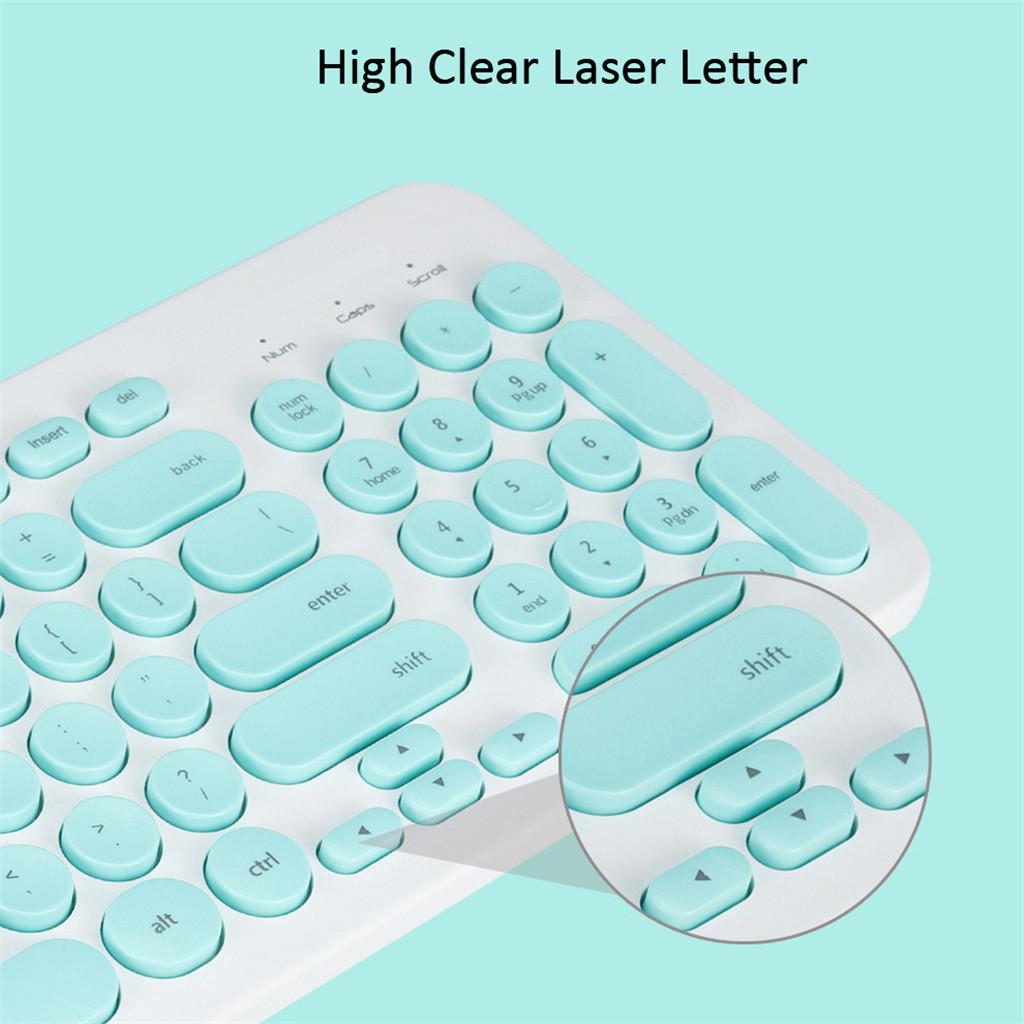 Ultra thin Keyboard Multimedia Wired USB 96 Keys Office Keyboard Light Green