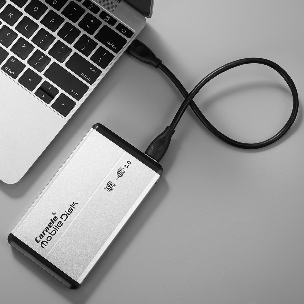500GB 2.5inch Ultra Thin USB 3.0 Portable External Hard Drive Case - Silver