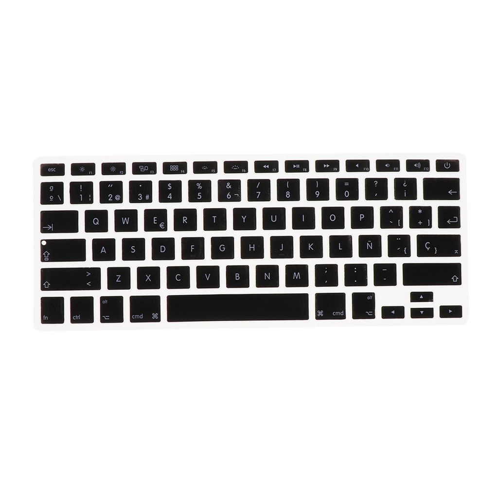 Spanish Phonetic Keyboard Protective Film Cover for 13 inch Macbook - Black