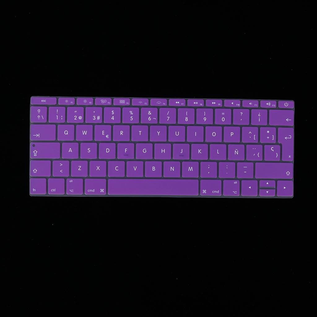Spanish Phonetic Keyboard Protective Film for 12 inch Macbook purple