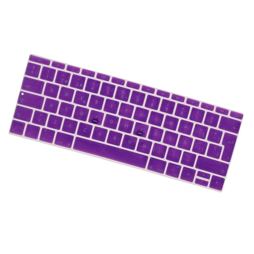 Spanish Phonetic Keyboard Protective Film for 12 inch Macbook purple