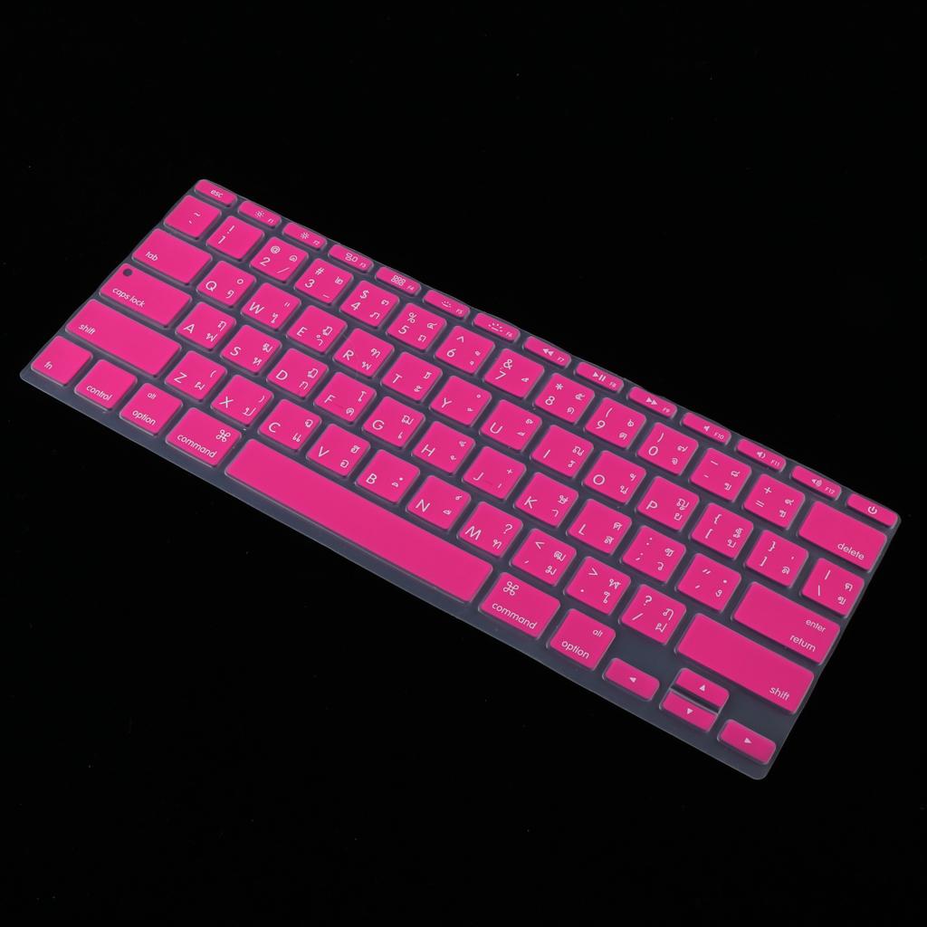 Thai Language Keyboard Skin Film Protective Cover for MacBook Rose Red