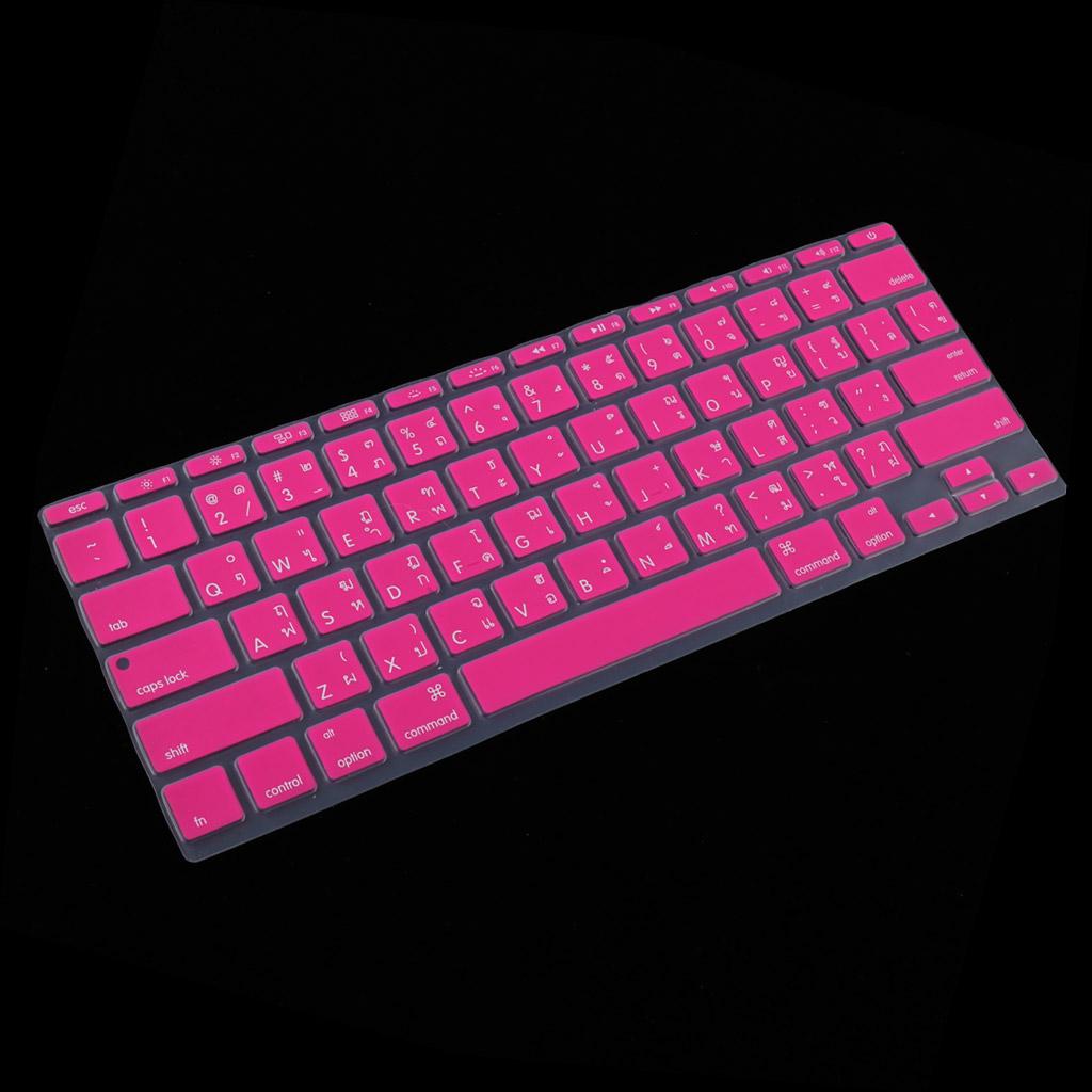 Thai Language Keyboard Skin Film Protective Cover for MacBook Rose Red