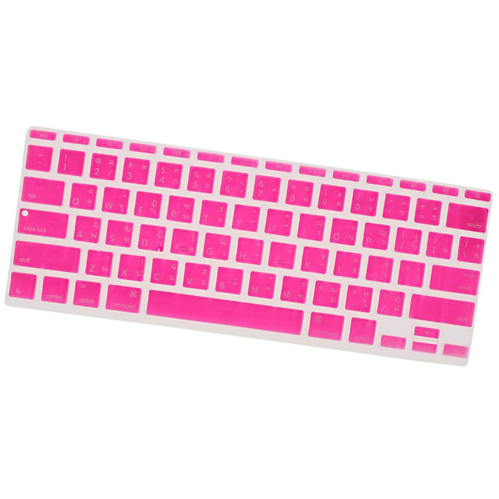 Thai Language Keyboard Skin Film Protective Cover for MacBook Rose Red