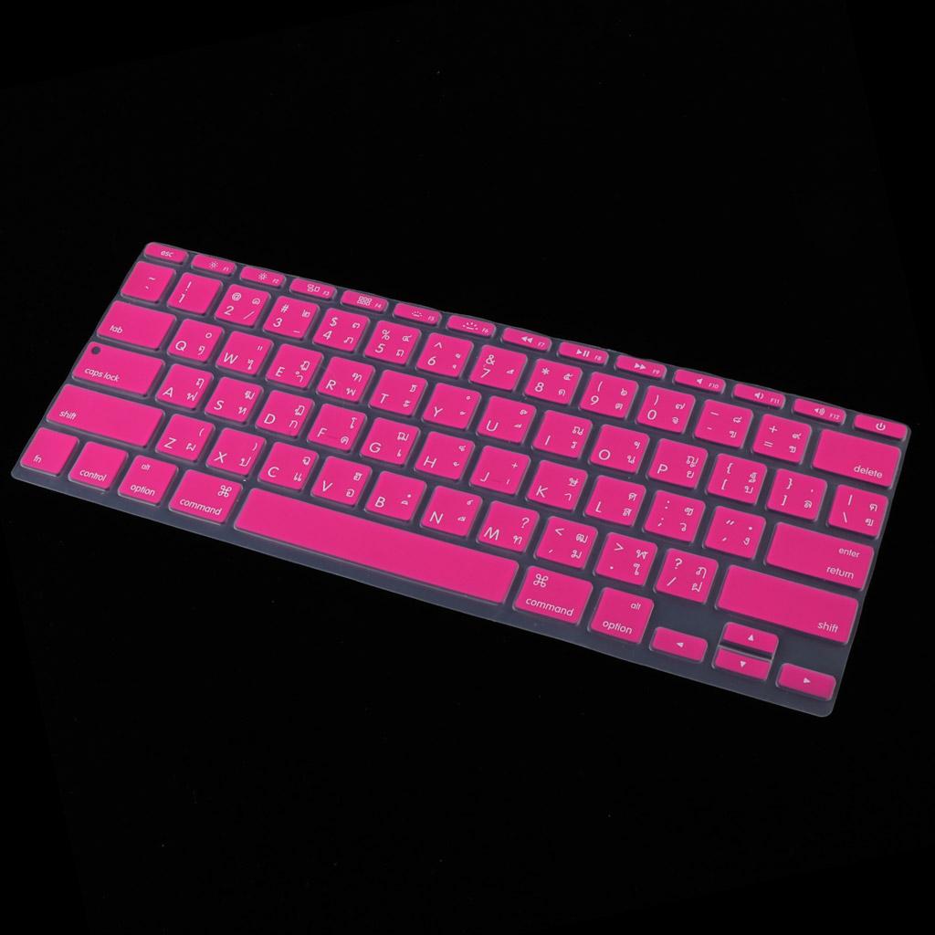 Thai Language Keyboard Skin Film Protective Cover for MacBook Rose Red