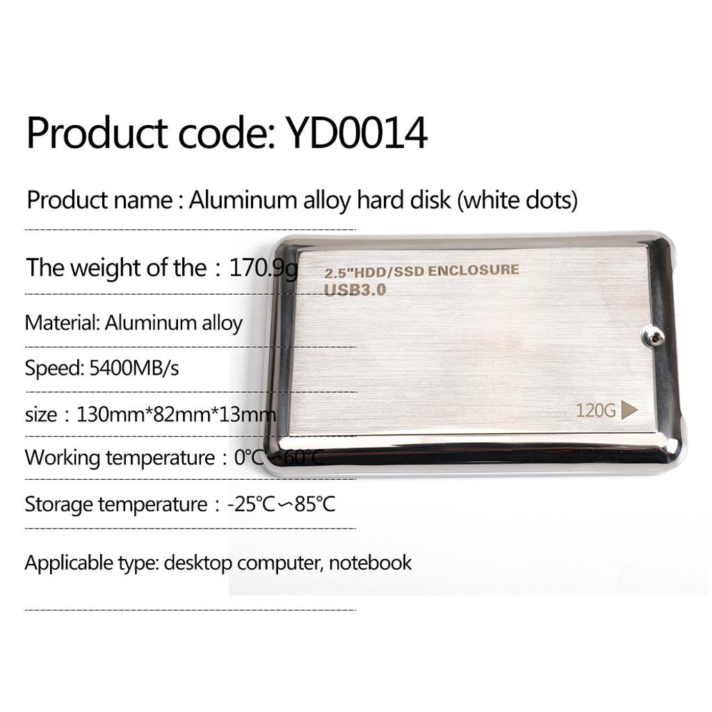 2.5 Inch Desktop/Laptop Micro B HDD SSD with Enclosure 120G
