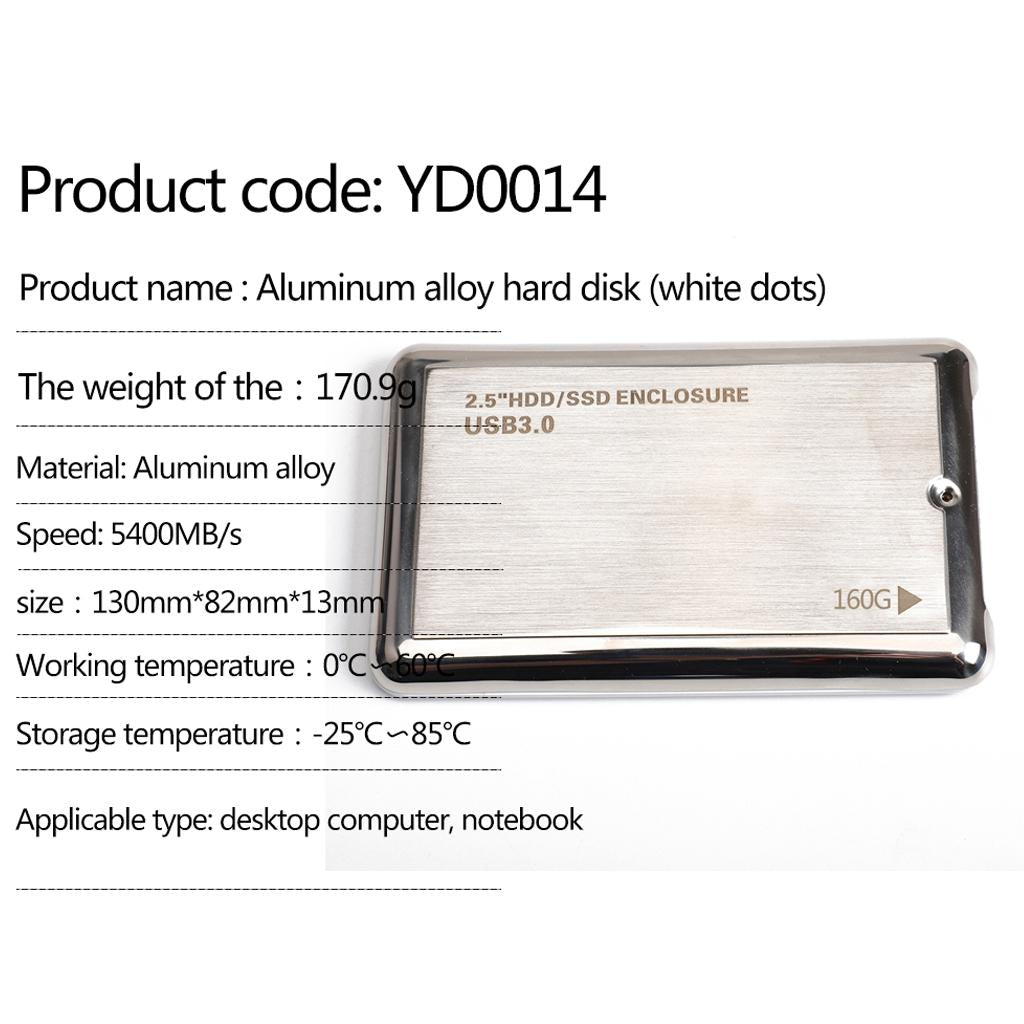 2.5 Inch Desktop/Laptop Micro B HDD SSD with Enclosure 160G