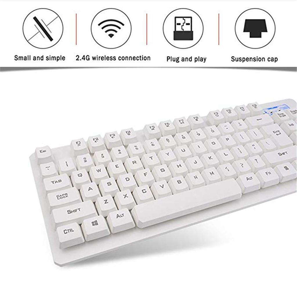 2.4G Wireless Keyboard and Mouse Combination for PC Computer Laptop Black