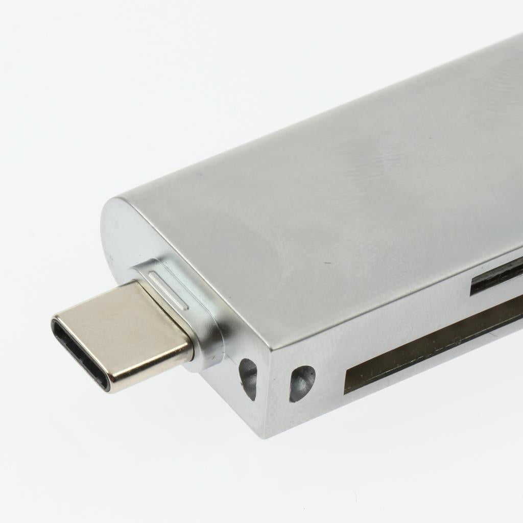 3 in 1 Card Reader Adapter with Type C/Micro USB/USB 3.0 Port Silver