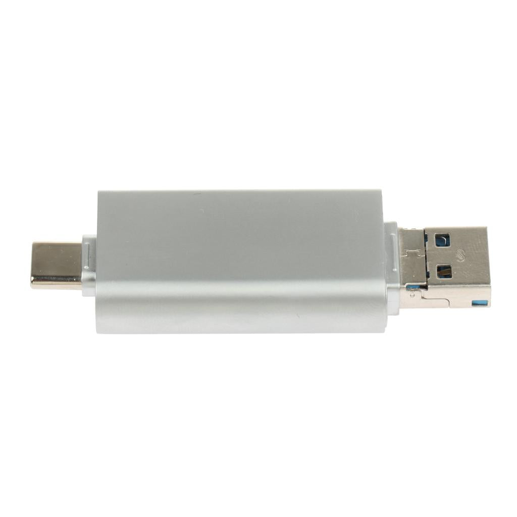 3 in 1 Card Reader Adapter with Type C/Micro USB/USB 3.0 Port Silver
