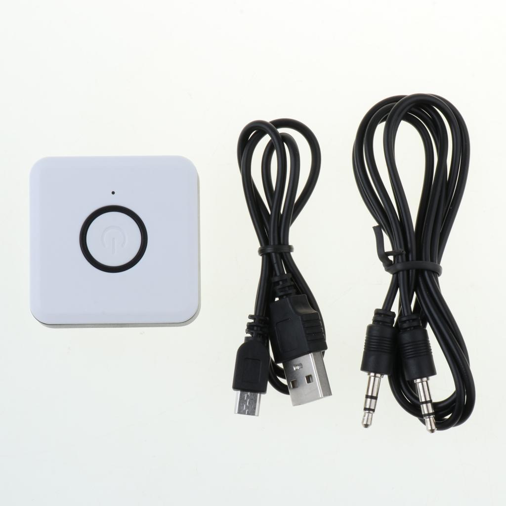 2 in 1 Bluetooth 4.2 Audio Adapter Transmitter Receiver with USB Cable White