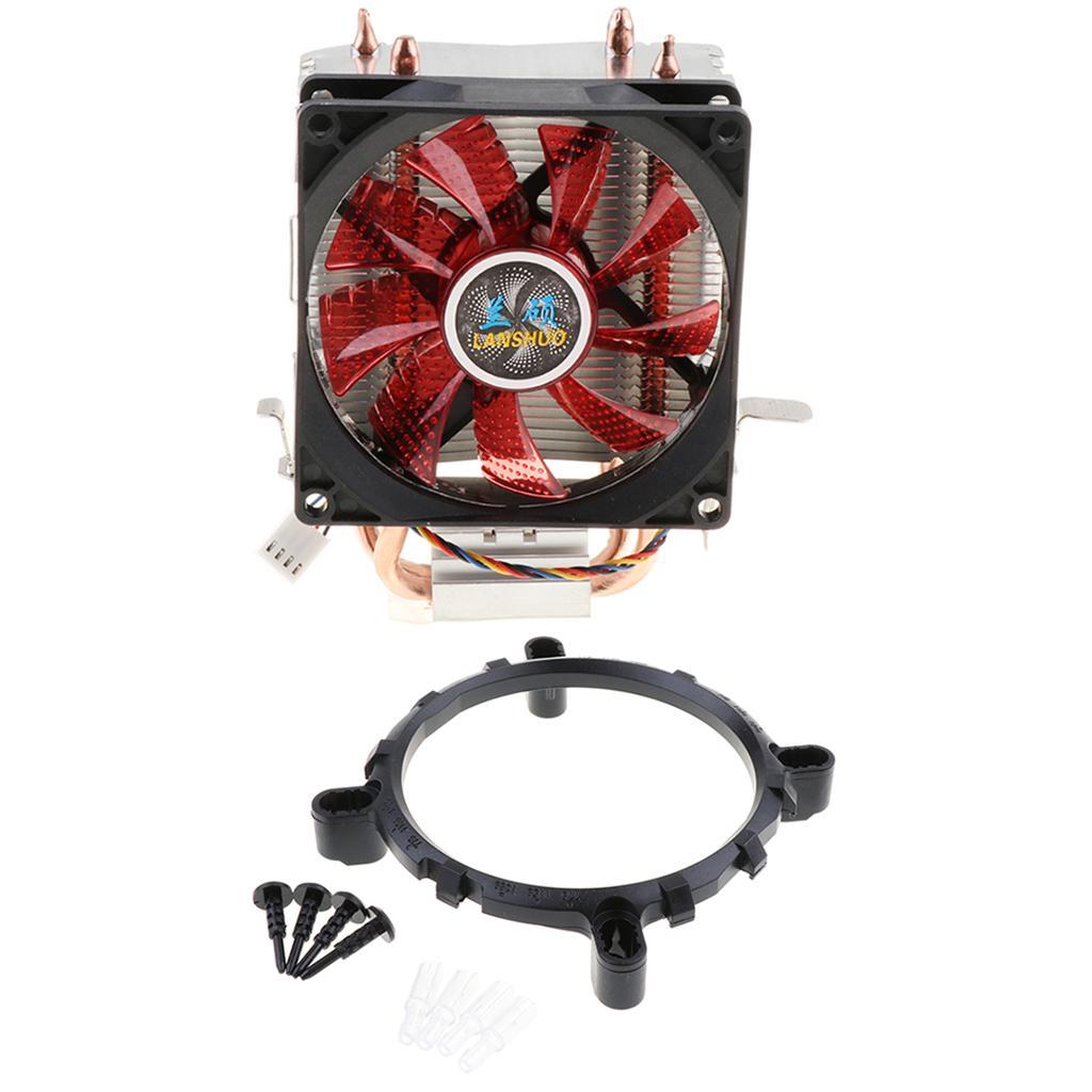 Quiet CPU Cooling Fan 4 Pin Wire 12 LED RGB CPU Cooler Heatsink Red