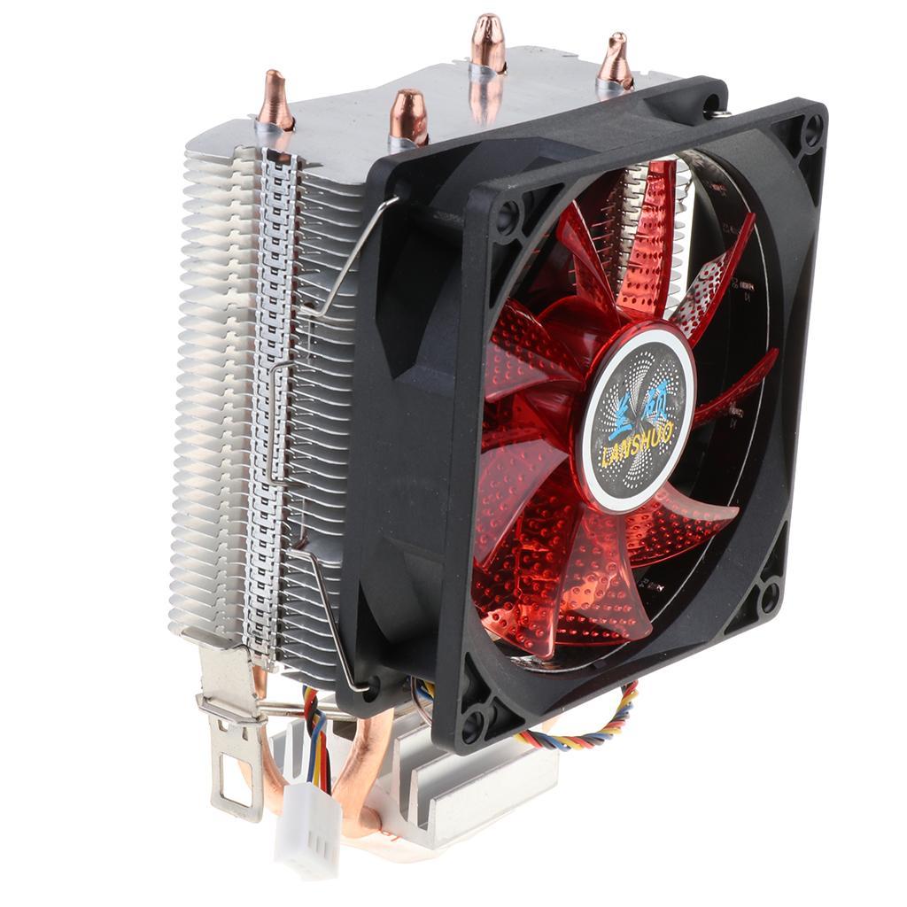 Quiet CPU Cooling Fan 4 Pin Wire 12 LED RGB CPU Cooler Heatsink Red