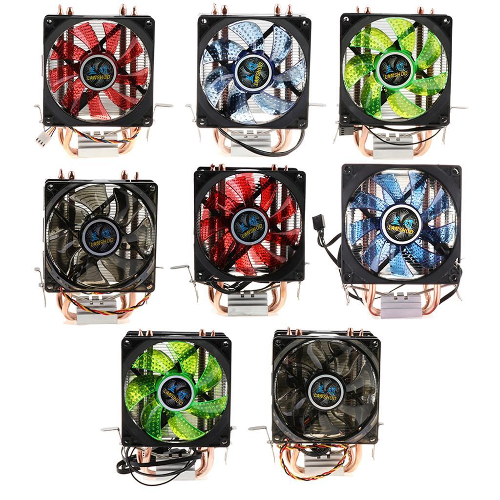 Quiet CPU Cooling Fan 4 Pin Wire 12 LED RGB CPU Cooler Heatsink Red
