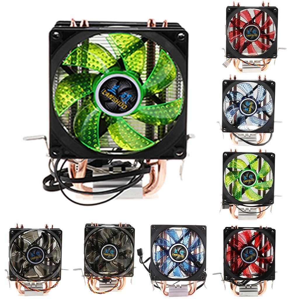 Quiet CPU Cooling Fan 4 Pin Wire 12 LED RGB CPU Cooler Heatsink Red