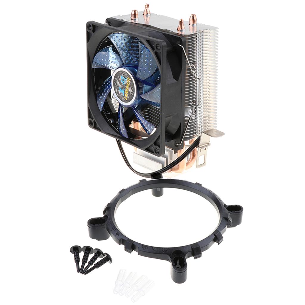 Quiet CPU Cooling Fan 4 Pin Wire 12 LED RGB CPU Cooler Heatsink Blue