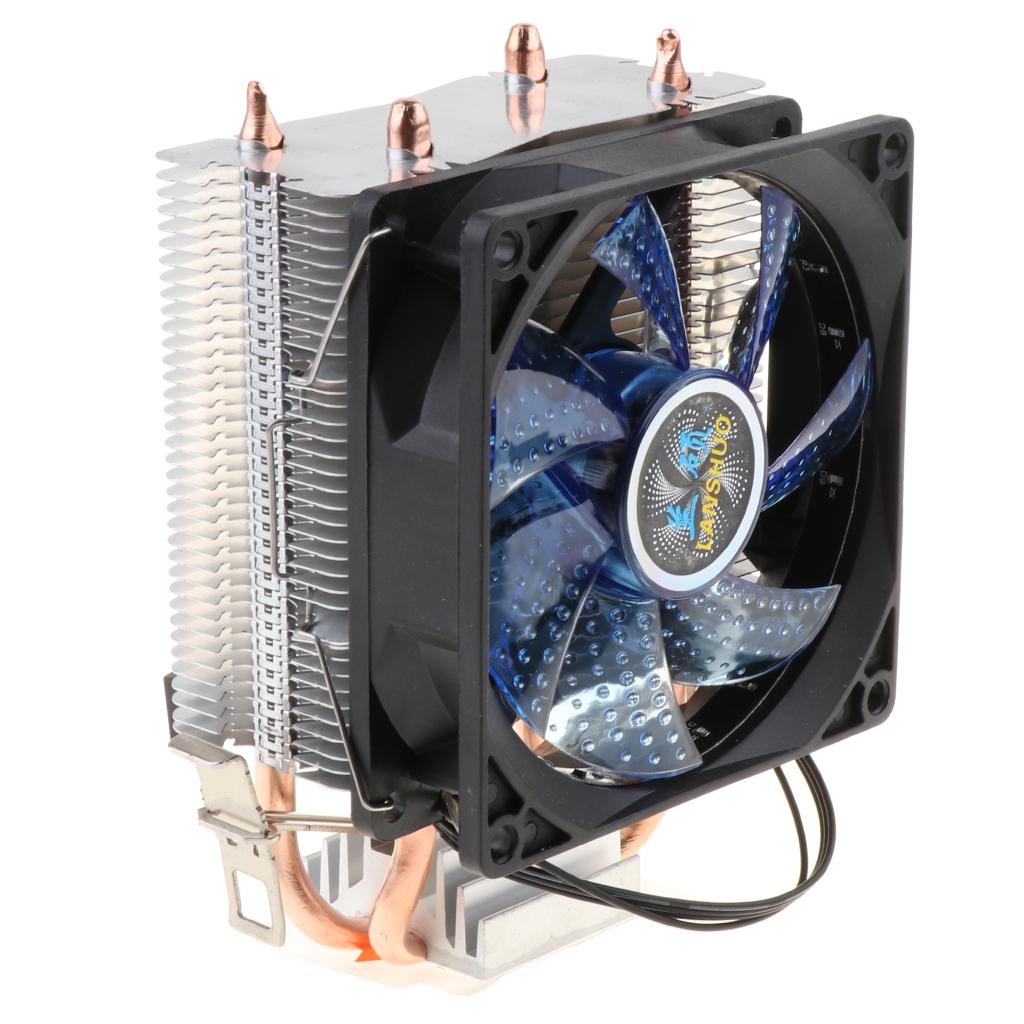 Quiet CPU Cooling Fan 4 Pin Wire 12 LED RGB CPU Cooler Heatsink Blue