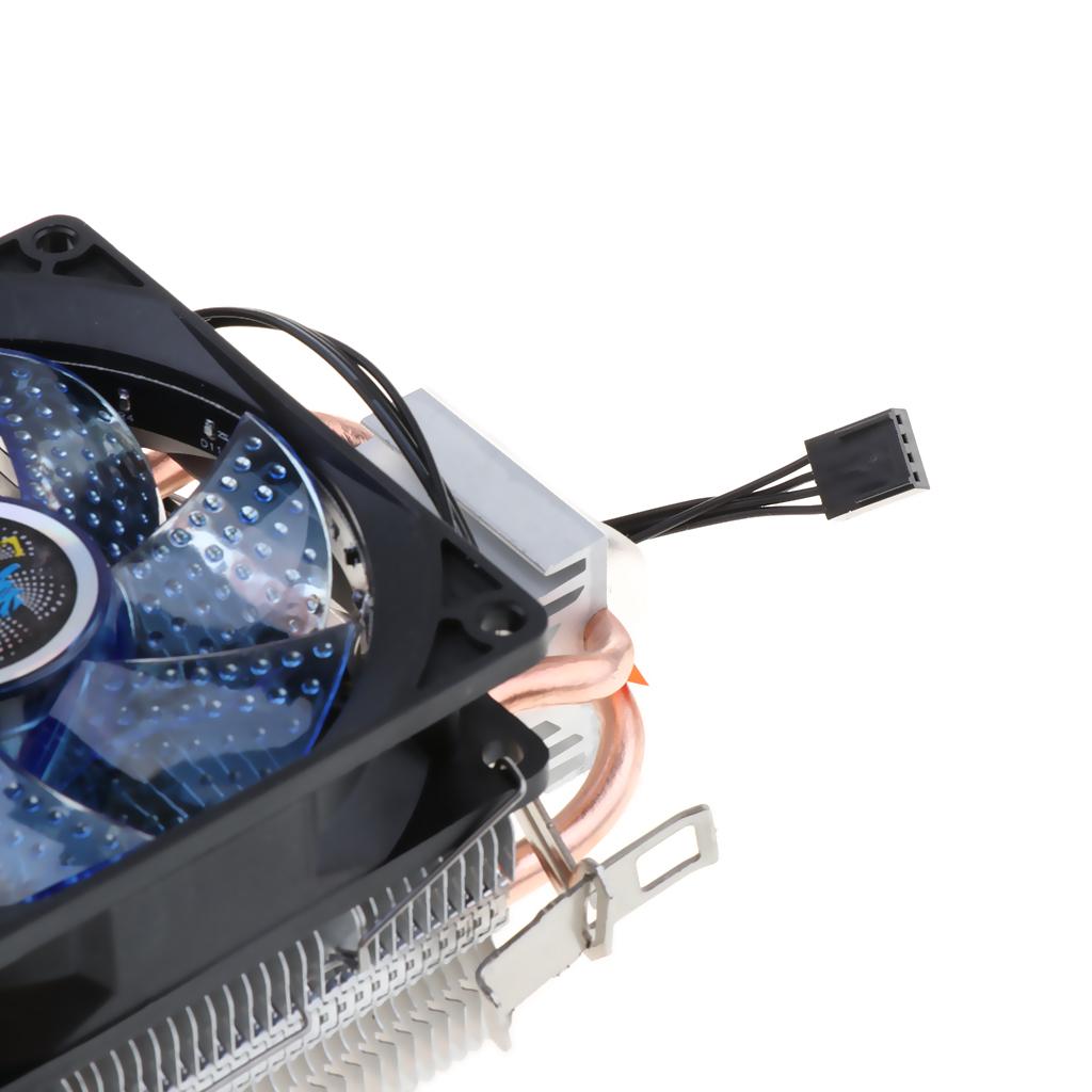 Quiet CPU Cooling Fan 4 Pin Wire 12 LED RGB CPU Cooler Heatsink Blue