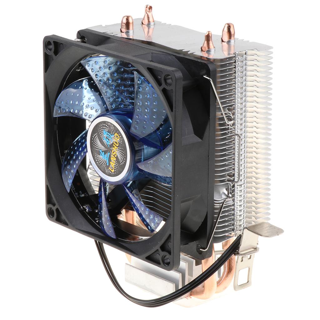 Quiet CPU Cooling Fan 4 Pin Wire 12 LED RGB CPU Cooler Heatsink Blue