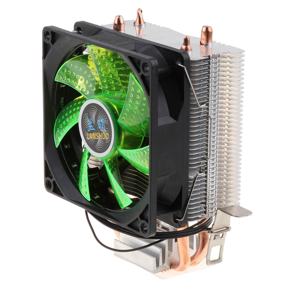 Quiet CPU Cooling Fan 4 Pin Wire 12 LED RGB CPU Cooler Heatsink Green