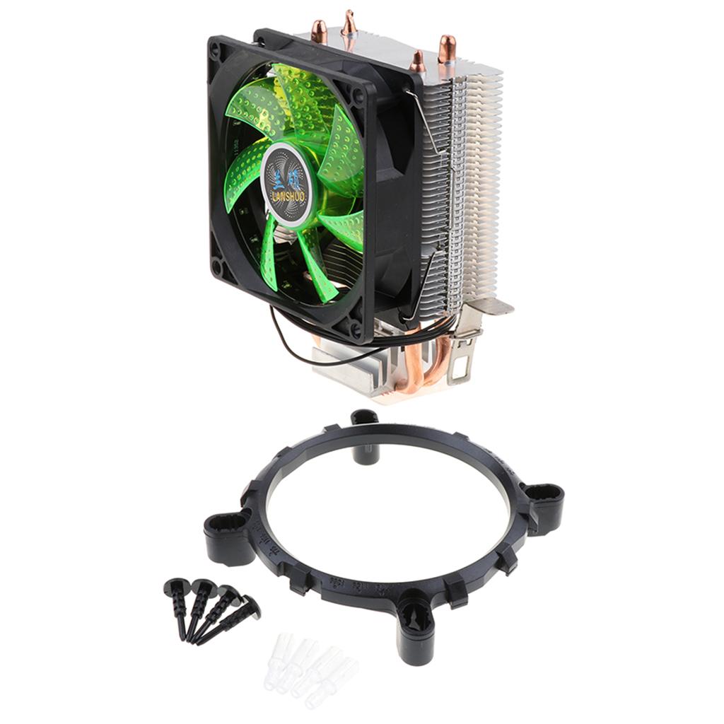 Quiet CPU Cooling Fan 4 Pin Wire 12 LED RGB CPU Cooler Heatsink Green