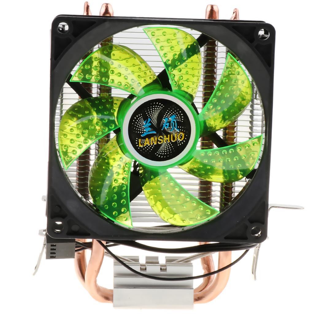 Quiet CPU Cooling Fan 4 Pin Wire 12 LED RGB CPU Cooler Heatsink Green