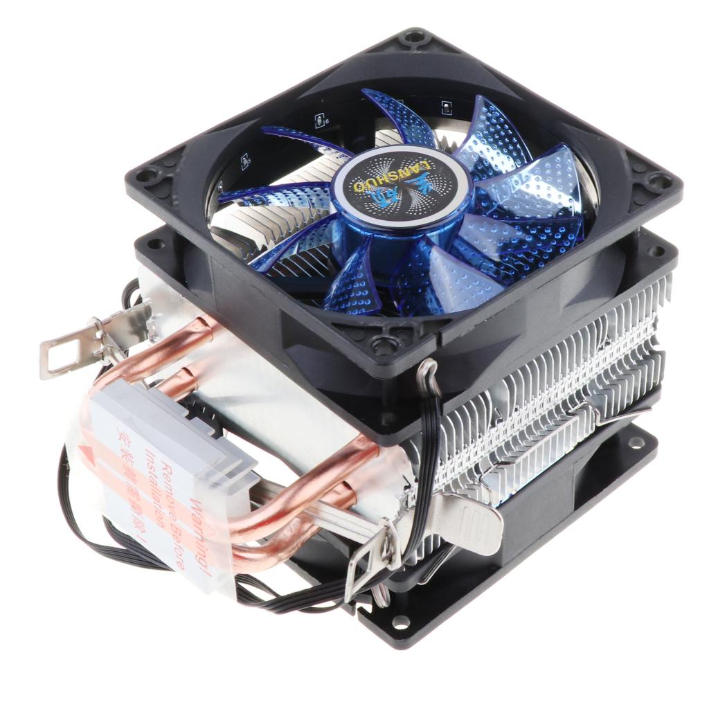 Dual-Tower Quiet CPU Cooling Fan 4 Pin Wire 12 LED RGB CPU Cooler Blue