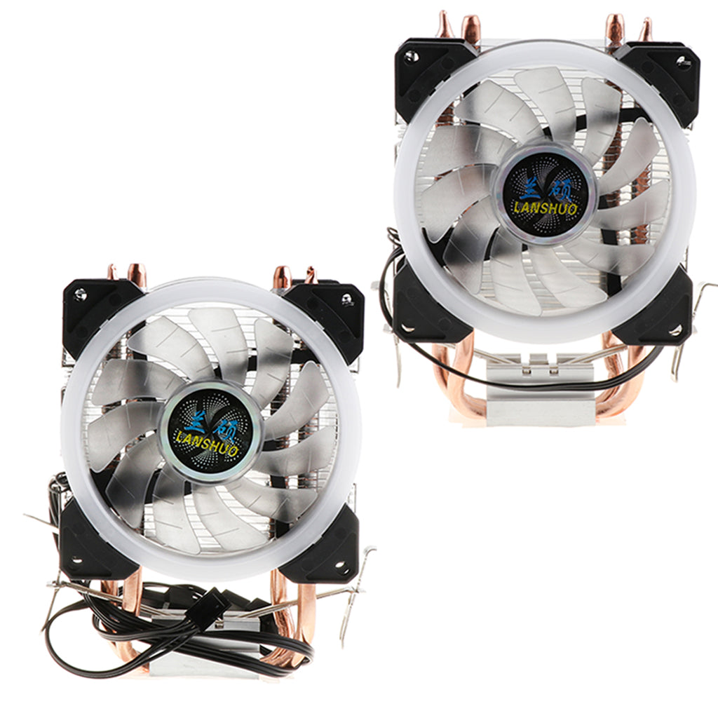 2 Heat Pipe 3 Wire With Light Single Fan Cpu Fan Radiator Cooler Heat Sinks for Intel LGA 775, Core 2DUO, Celeronp, Pentium 4, Pentium D Intel LGA