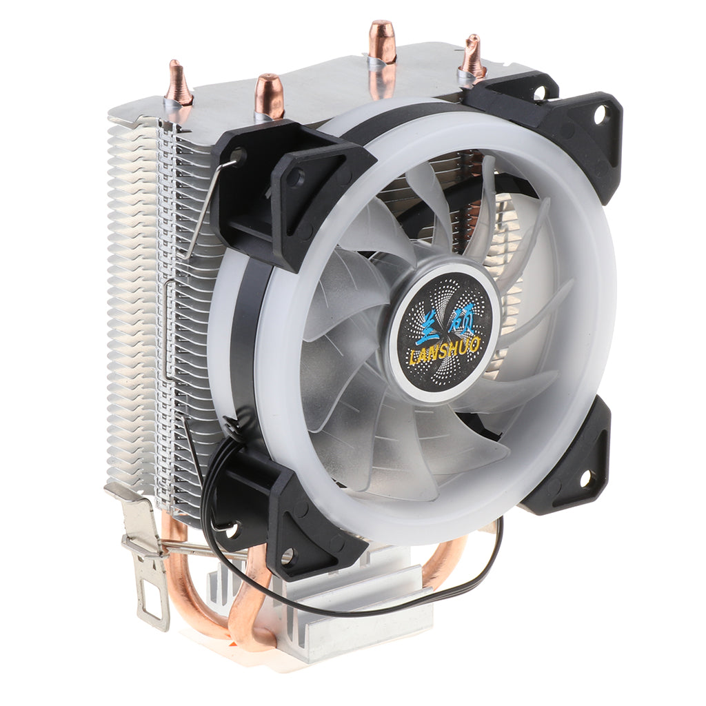 2 Heat Pipe 3 Wire With Light Single Fan Cpu Fan Radiator Cooler Heat Sinks for Intel LGA 775, Core 2DUO, Celeronp, Pentium 4, Pentium D Intel LGA
