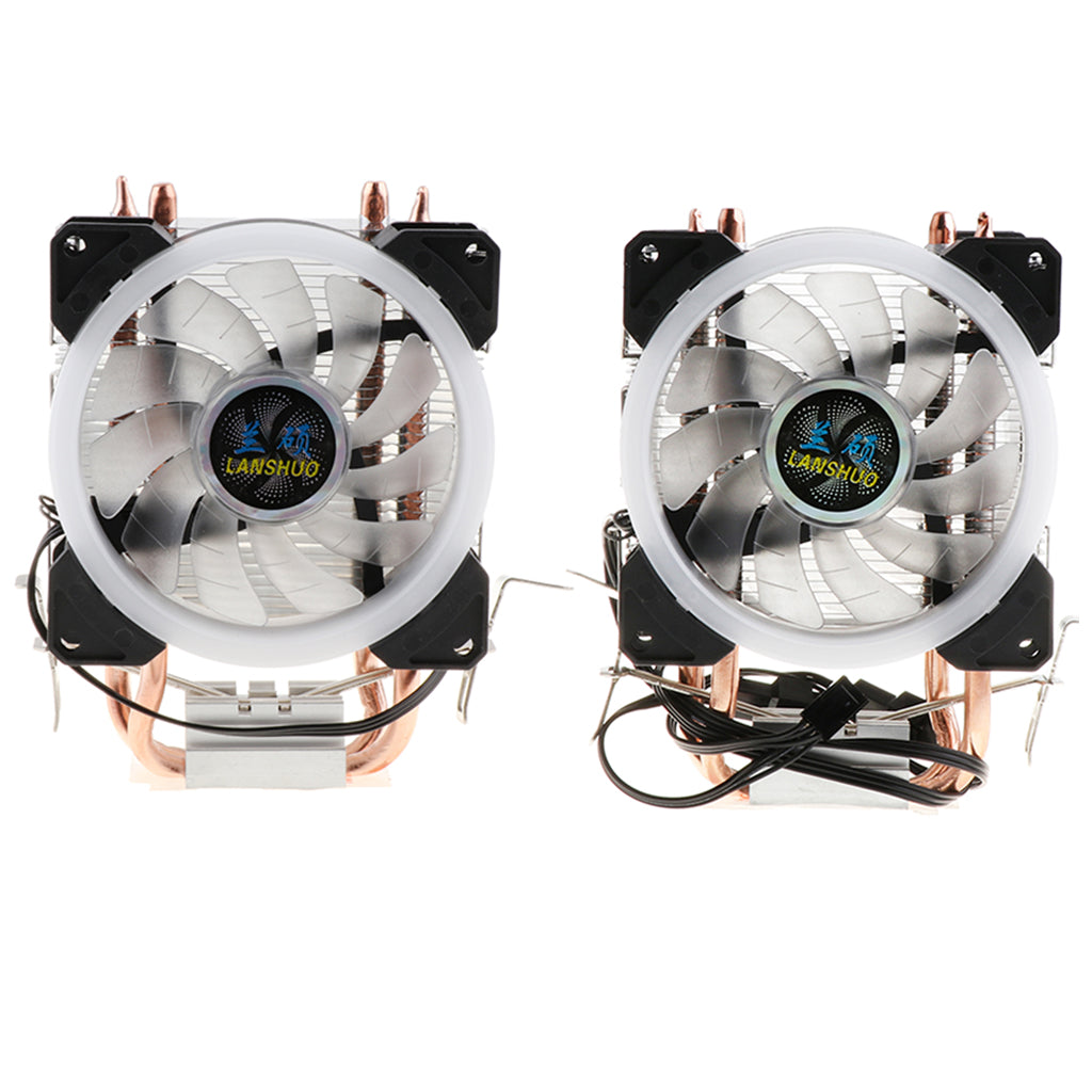2 Heat Pipe 3 Wire With Light Single Fan Cpu Fan Radiator Cooler Heat Sinks for Intel LGA 775, Core 2DUO, Celeronp, Pentium 4, Pentium D Intel LGA