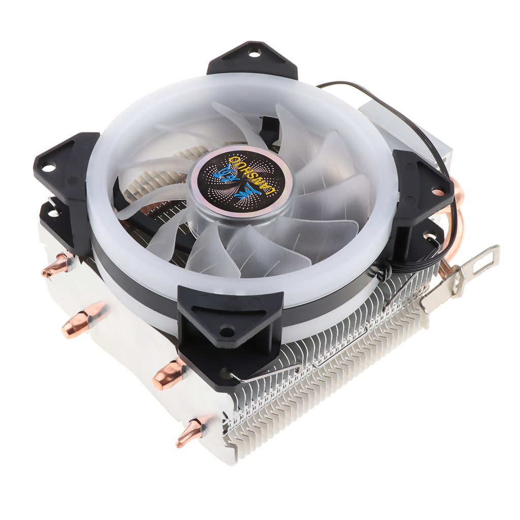2 Heat Pipe 3 Wire With Light Single Fan Cpu Fan Radiator Cooler Heat Sinks for Intel LGA 775, Core 2DUO, Celeronp, Pentium 4, Pentium D Intel LGA