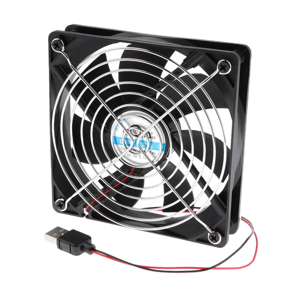 Mini TV Box Router Cooling Fan Silent 120mm 5V USB Power Quiet Cooler 12cm