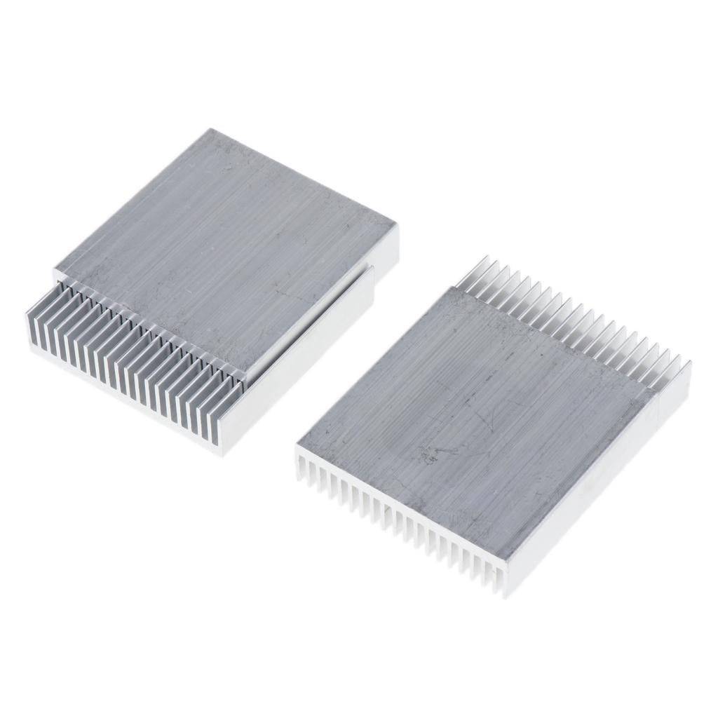 4Pcs Aluminum CPU Heat Sink Cooling Fan Fin 50x48x11mm & Thermal Paste Kit