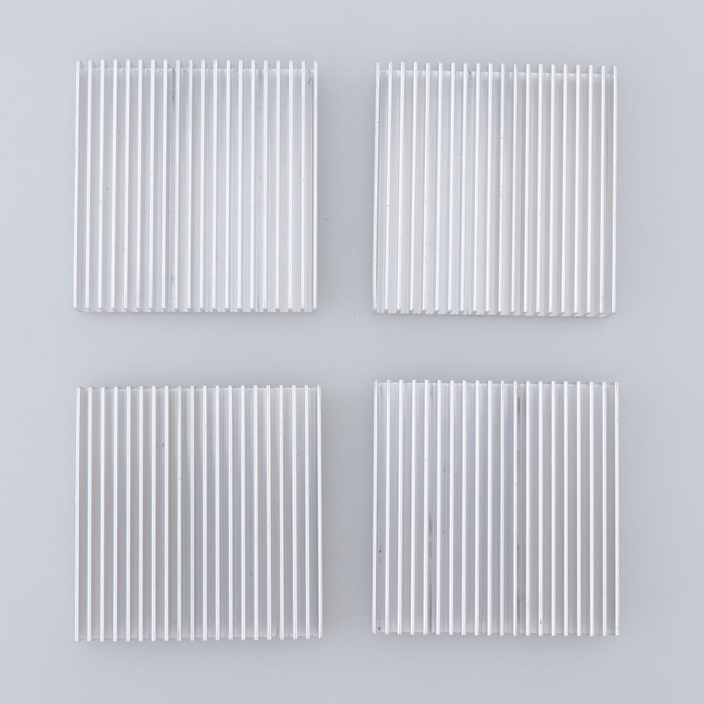4Pcs Aluminum CPU Heat Sink Cooling Fan Fin 50x48x11mm & Thermal Paste Kit